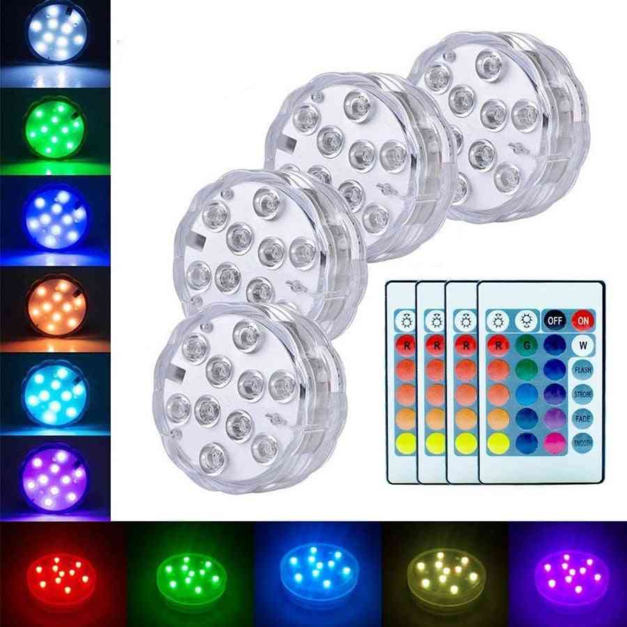 10leds Rgb Underwater Waterproof - Battery Operated Pond Swimming Pool Lights
