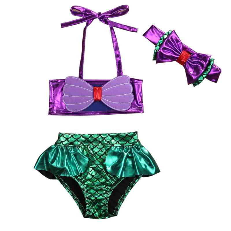 Conjunto de bikini de sirena para bebés y niñas, traje de baño de playa de verano, traje de baño, traje de bikini