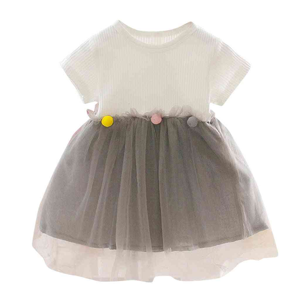 Barn baby flickor lapptäcke tyll casual kläder prinsessa klänningar