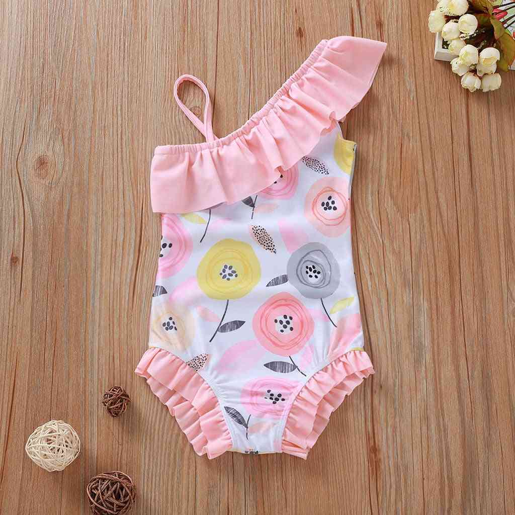 Baby Mädchen Blume Bikini Kleinkind Kinder Sommer Bodysuit Badebekleidung für Mädchen Badeanzug Badeanzug Beachwear rosa 1-5 Jahre