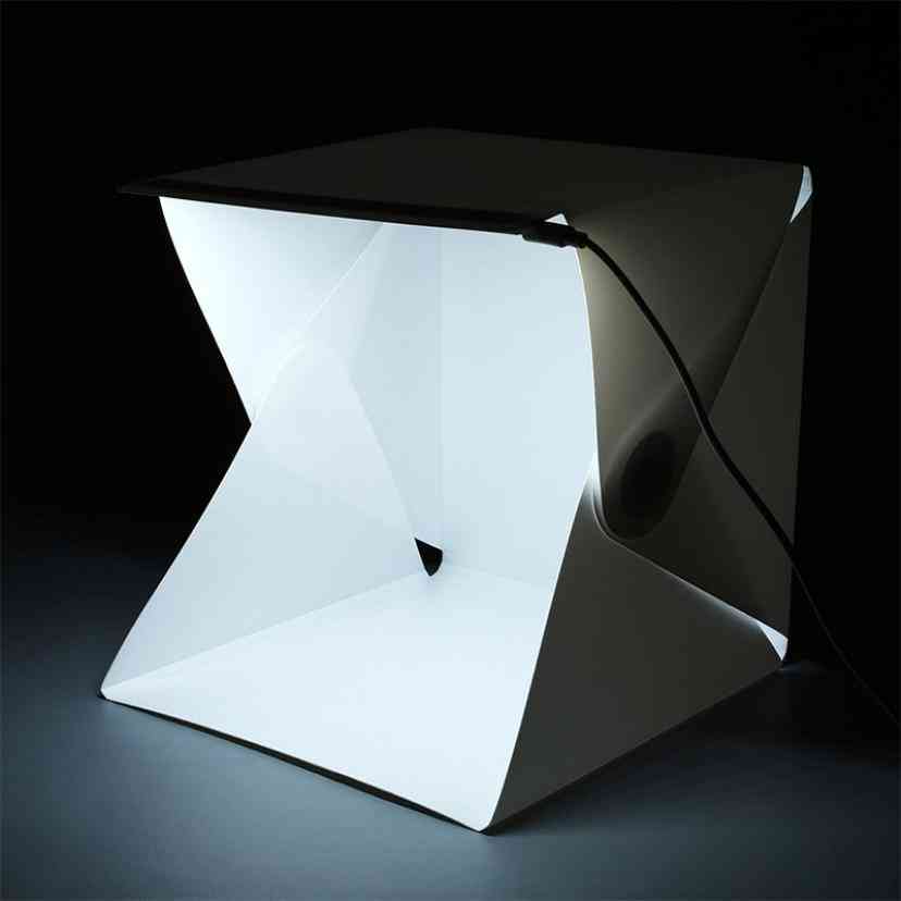 Mini Photography Studio Box With 2 Eva Backgrounds, Integrated Led Panel And Usb Cable