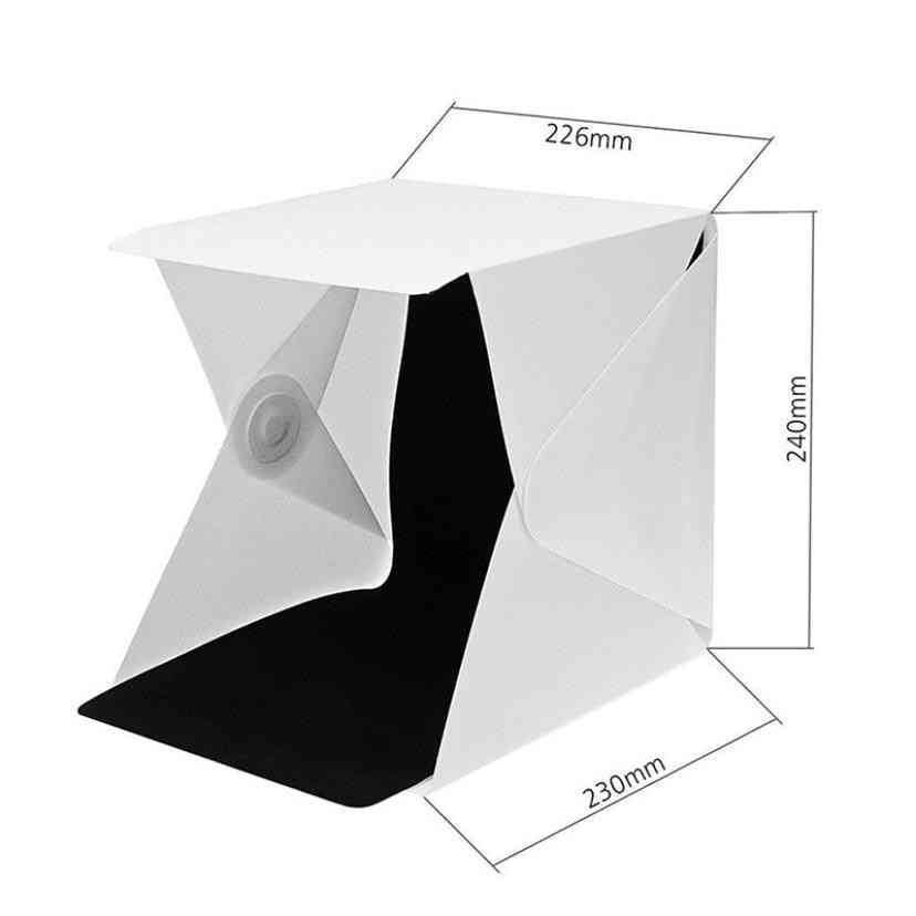 Mini Photography Studio Box With 2 Eva Backgrounds, Integrated Led Panel And Usb Cable