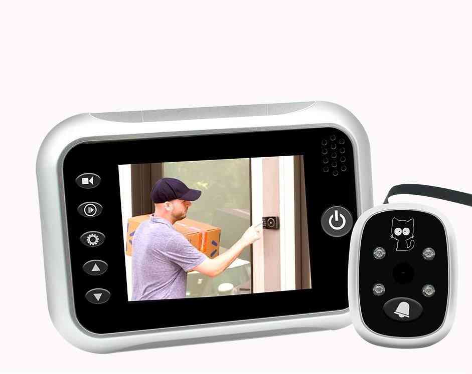 3,5-tums LCD-skärm elektronisk dörrklocka visare IR nattkikhål kamera foto / videoinspelning digital kamera -