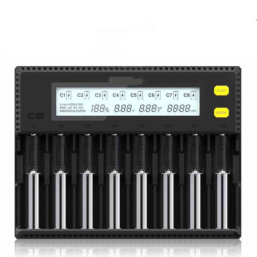 C8 18650 Battery Charger, Lcd Display 1.5a