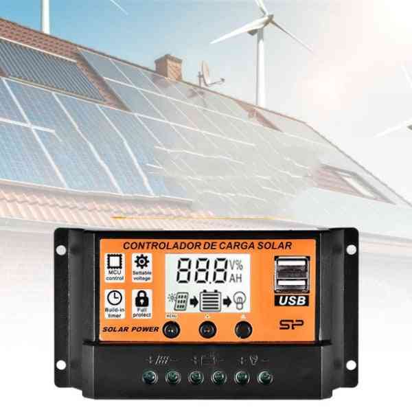 Solar Charge Controller-lcd Dual Usb Panel Regulator