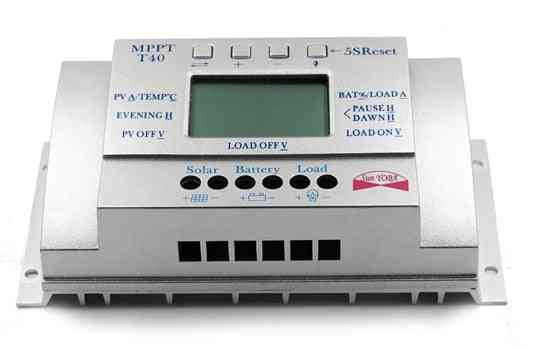 Mppt t40 40a слънчев регулатор на зареждане 12v 24v автоматично lcd дисплей контролер с натоварване двоен таймер за улично осветление
