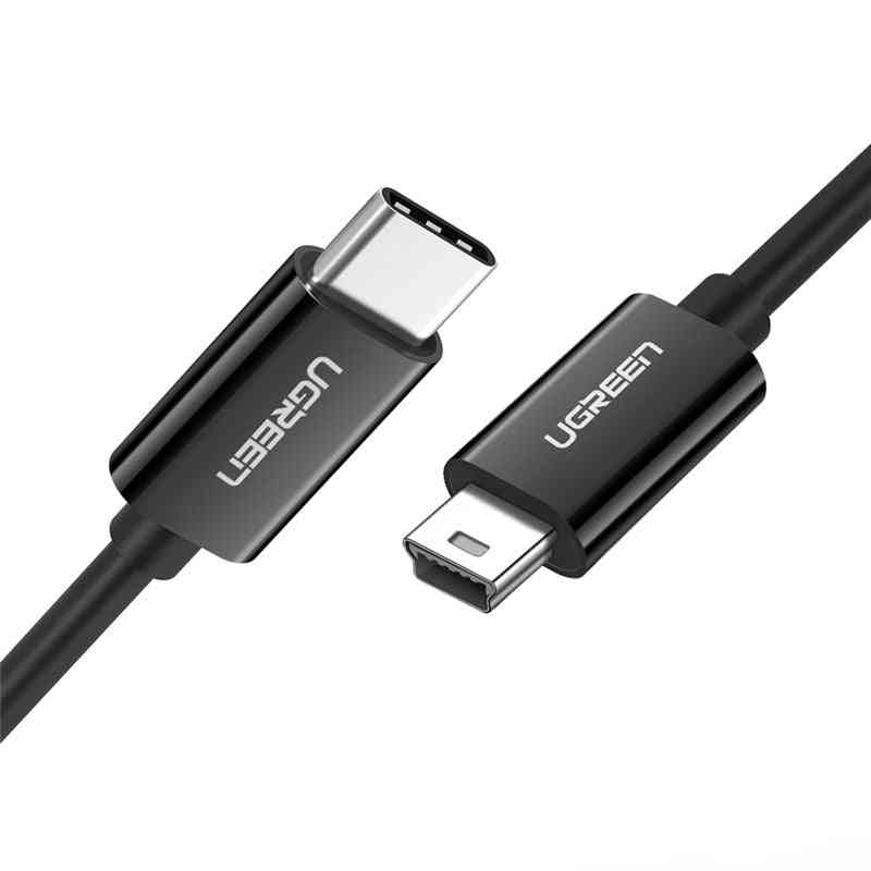 Usb c naar mini usb-kabel thunderbolt 3 mini type c adapter voor macbook / digitale camera / mp3-speler / hdd (zwart 1m) -