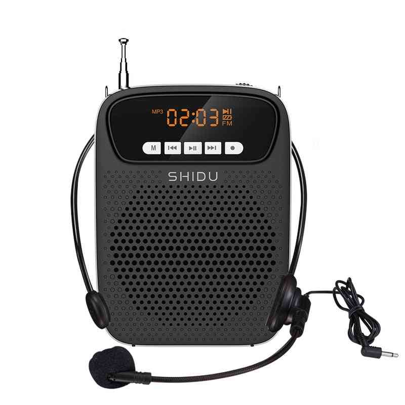 Portable Voice Amplifier, Wired Microphone Fm Radio, Aux Audio Recording Bluetooth Speaker
