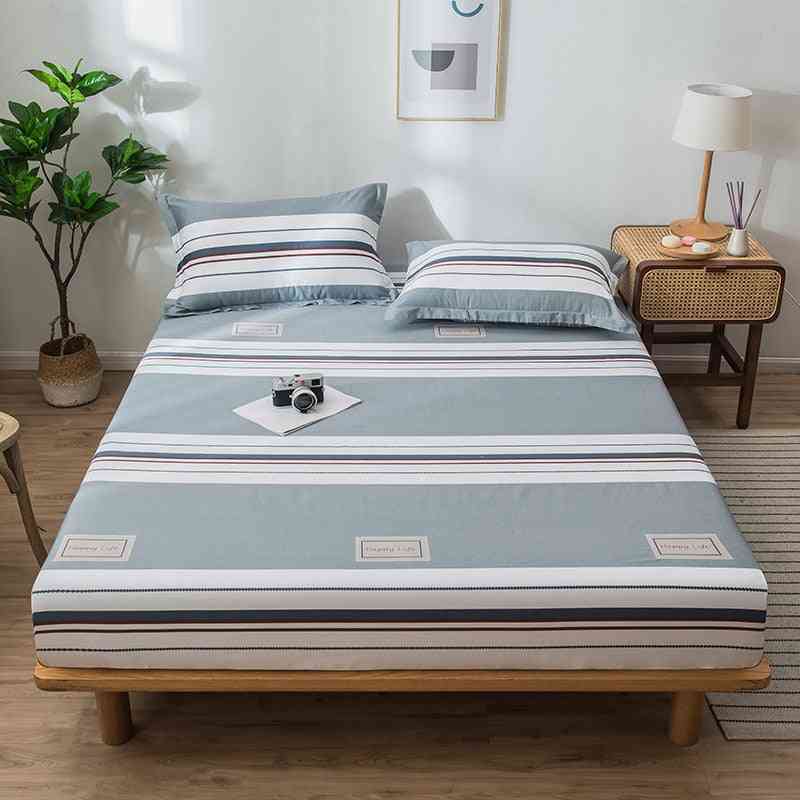 Modern Printed Mattress Protective Cover- Cotton Fitted Bed Sheets And Pillow Cover
