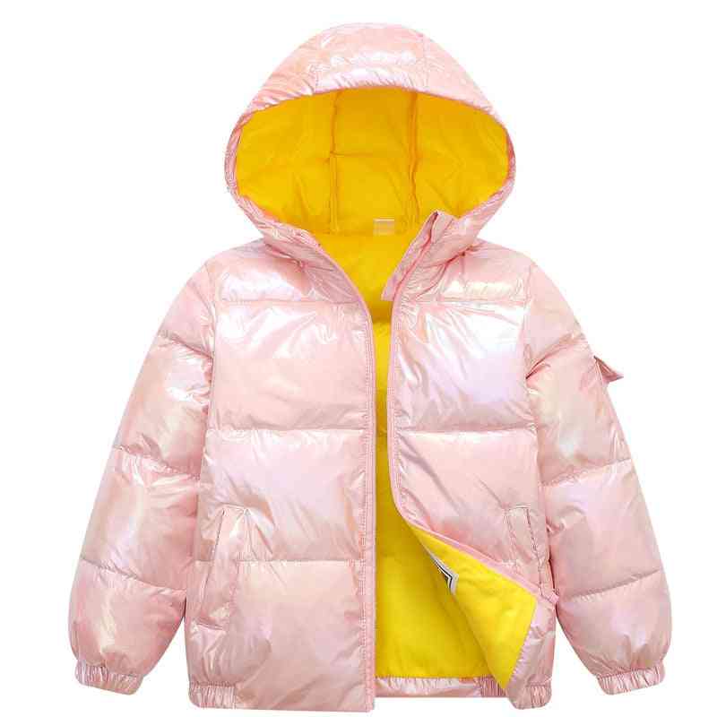 Veste d'hiver pour filles, garçons, doudoune en coton, imperméable, manteaux à capuche - rose11 / 4t