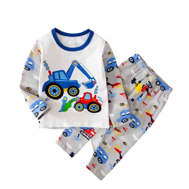Sejlerad børnegravemaskine pyjamas til drenge- efterårssæt i bomuldspyjamas, børn pijama kortærmet hjemmetøj nattøjdragter - enhjørning / 18m