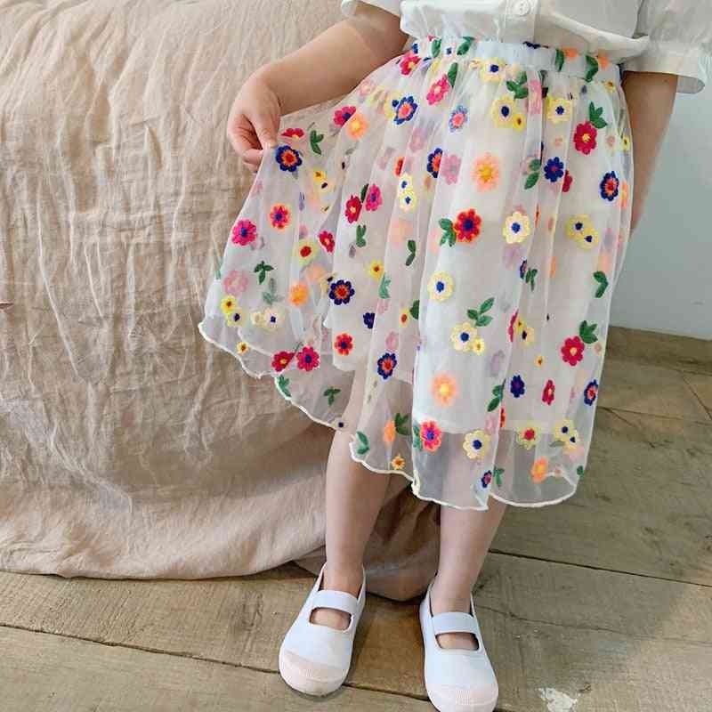 Lato koreański dziewczyny haftowana spódnica dla dzieci bajki