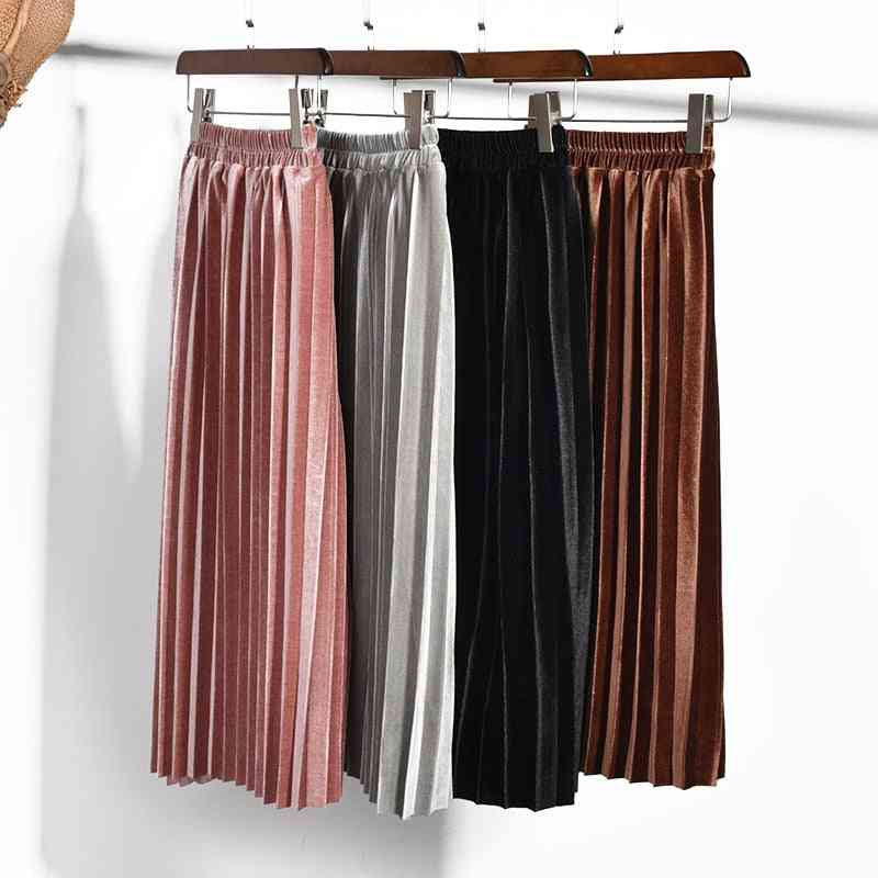 Autumn & Winter Pleated Smooth, Baby Long Skirts