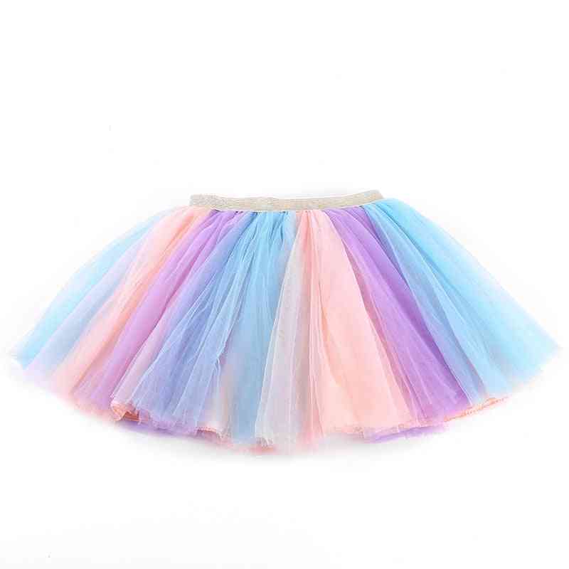 Jenter skjørt baby ballett dans regnbue tutu pjokk stjerne glitter trykt ballkjole festklær barn barneklær