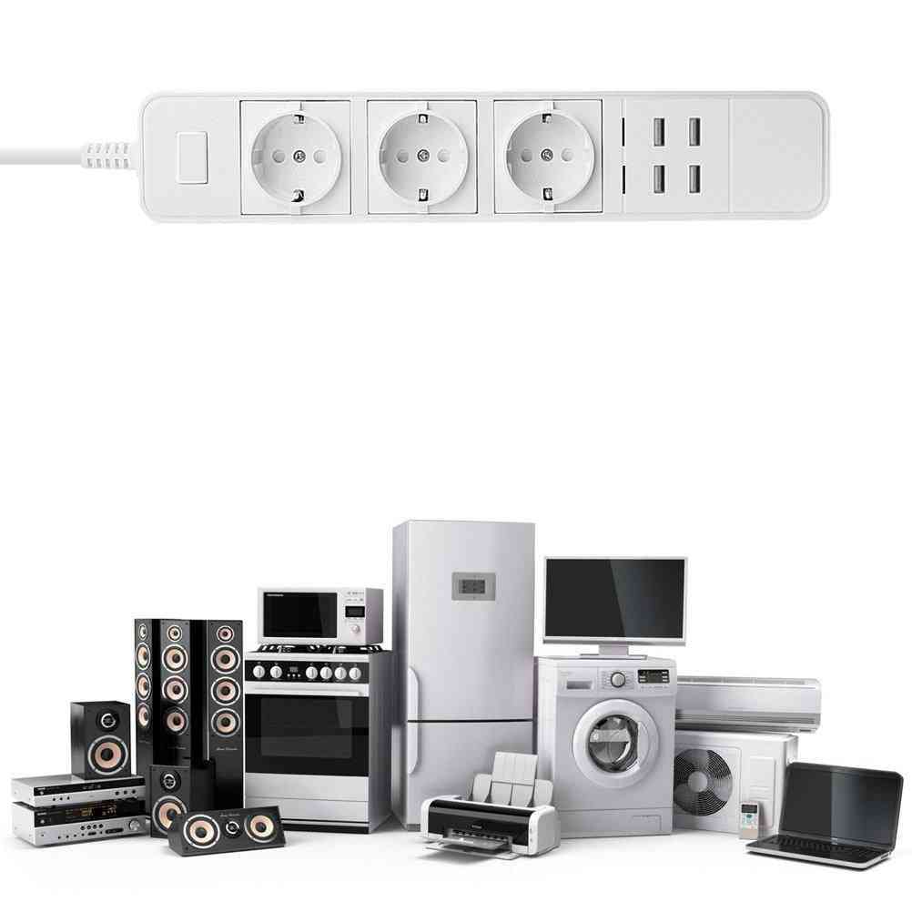 Smart Wifi Power Strip With 3 Sockets And 4usb Ports