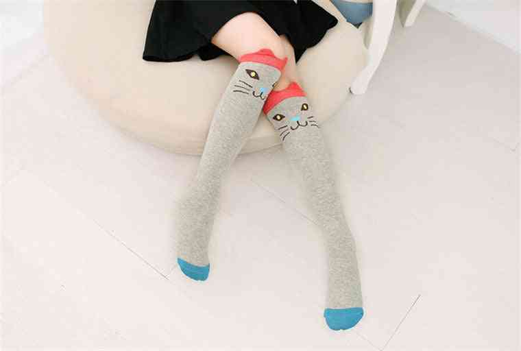Girls / Boy Socks-'s Skarpetki Baby Cute Winter Cartoon Cotton Calcetines Animal Print High Knee