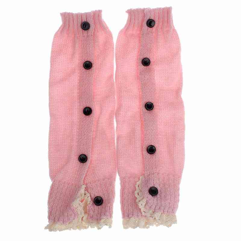 Girl Leg Warmers, Crochet Knitted Lace Boot Cuffs