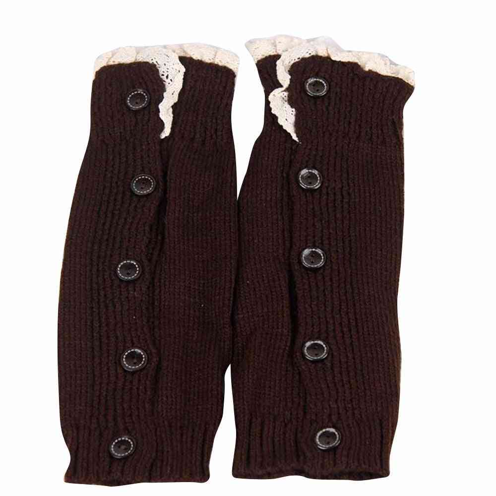 Girl Leg Warmers, Crochet Knitted Lace Boot Cuffs