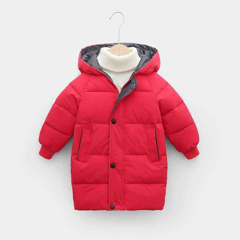 Zimní dospívající dětská bavlněná bunda - zesílení teplých dlouhých bund