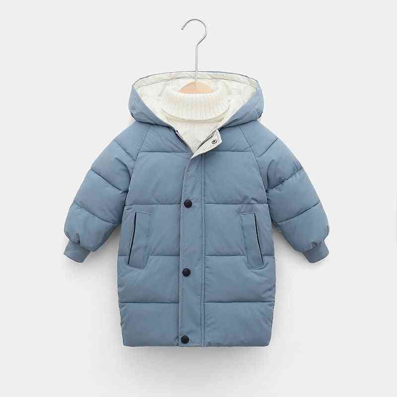 Zimní dospívající dětská bavlněná bunda - zesílení teplých dlouhých bund