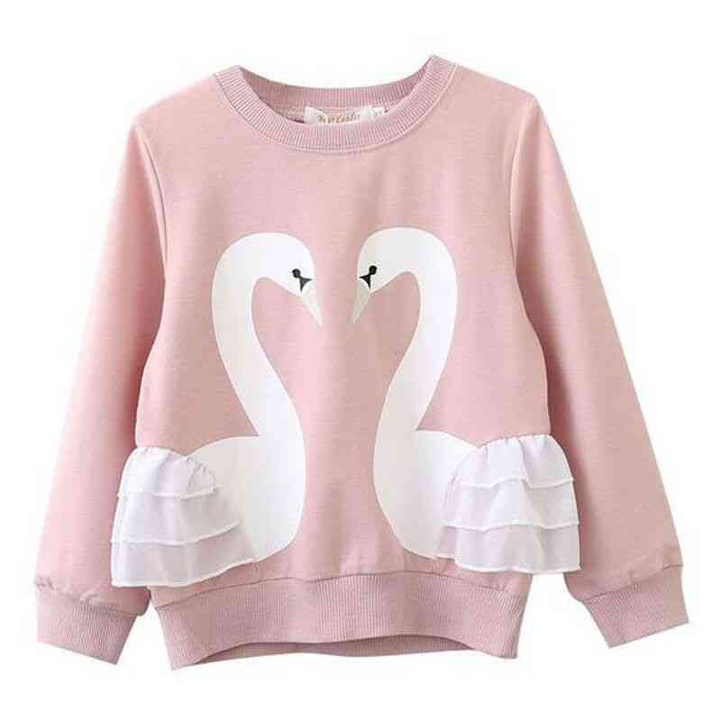 Baby unge flicka pojke svan hoodies tröja långärmad blus topp t-shirt tee mode kläder