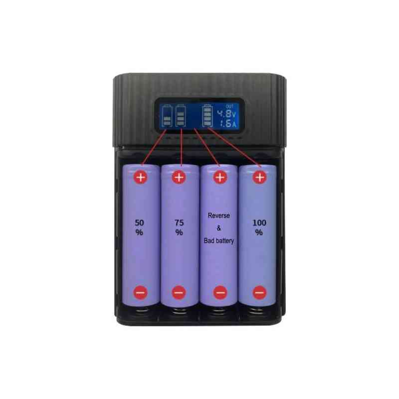 18650 Portable Battery Shell Box With Lcd Display And 2 Usb Interface