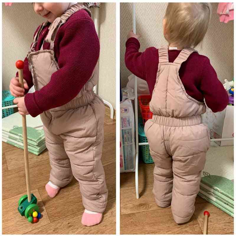 Børn vinter overalls piger og drenge tykke bukser bomuldsfyldning børn i 1-5 år jumpsuit