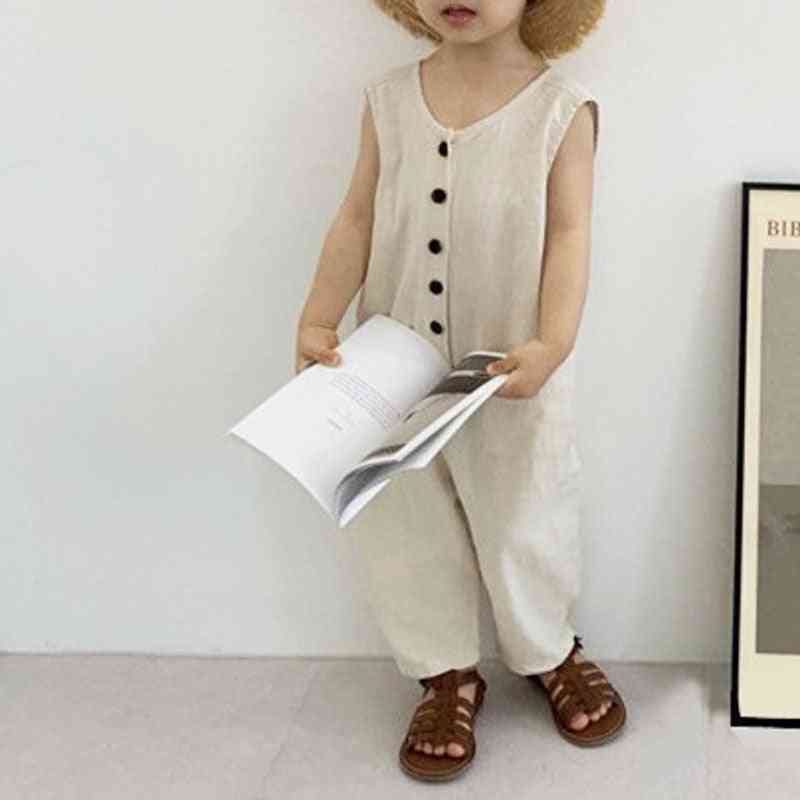 Sommer Kinder Overalls koreanische Mädchen Overalls ärmellose Jungen Mode Outfit für 2-7 Jahre
