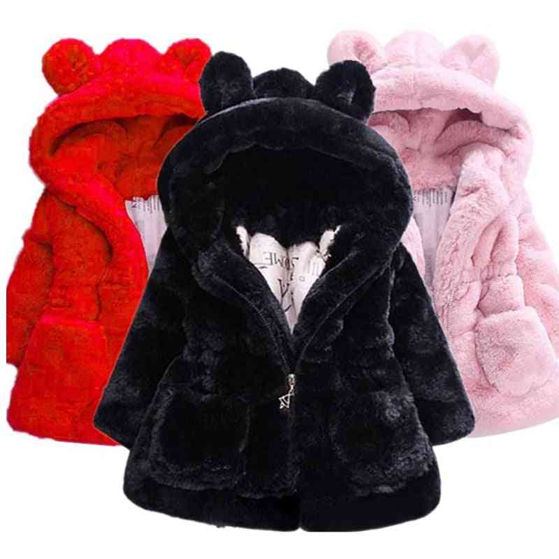 Neonate giacca bambini ragazzi moda cappotti pelliccia artificiale caldo con cappuccio autunno inverno abbigliamento infantile per bambini