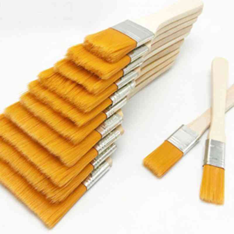 återanvändbar grill nylon gouache pensel med trähandtag för oljemålning. present till barn -