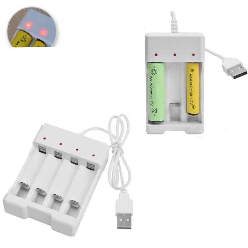Universal Usb Recharchable Battery Charger With 3/4 Slots (5v Dc)