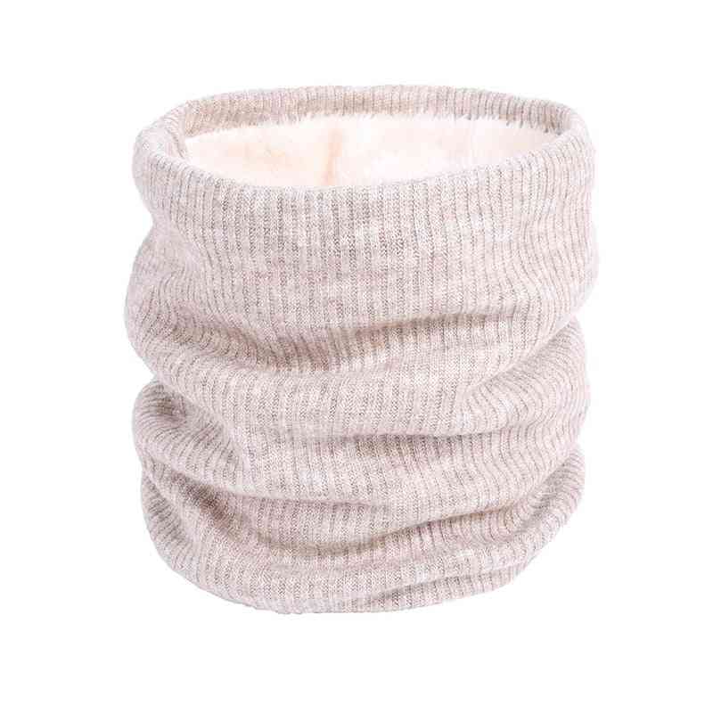 Inverno unisex ragazzi / ragazze calde sciarpe lavorate a maglia per bambini silenziatori elastici e spessi per bambini sciarpa scaldacollo in cotone per bambini - beige