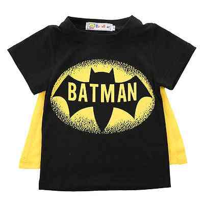 Bluze tricou copii băieți cu pelerină superman batman copii, tricou vara cu mânecă scurtă tricouri, haine bebeluși custume