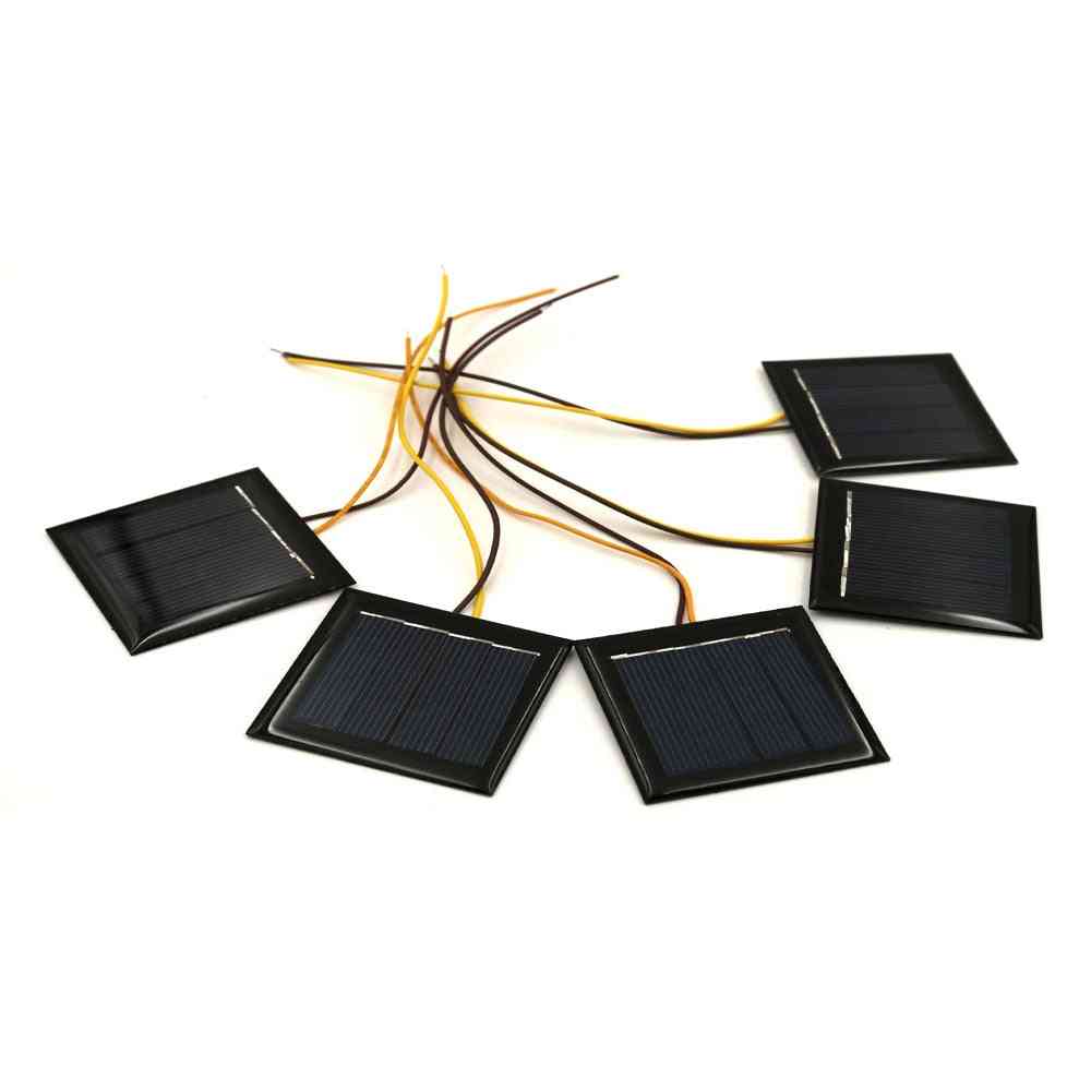 Panneau solaire 2v 100ma avec 0.2mm2 étendre le fil de cellules solaires polycristallines bricolage câble de module de charge de batterie -