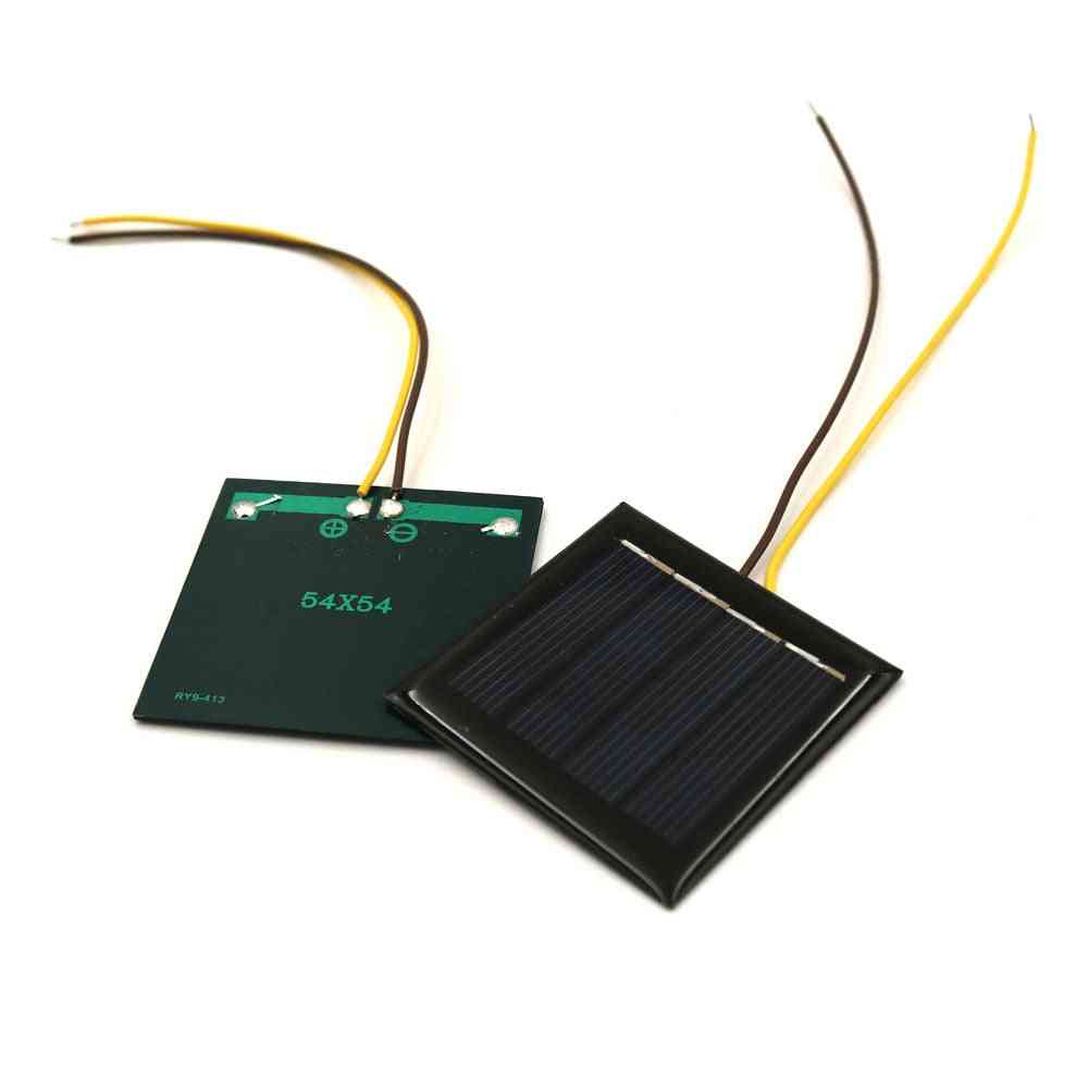 Panneau solaire 2v 100ma avec 0.2mm2 étendre le fil de cellules solaires polycristallines bricolage câble de module de charge de batterie -