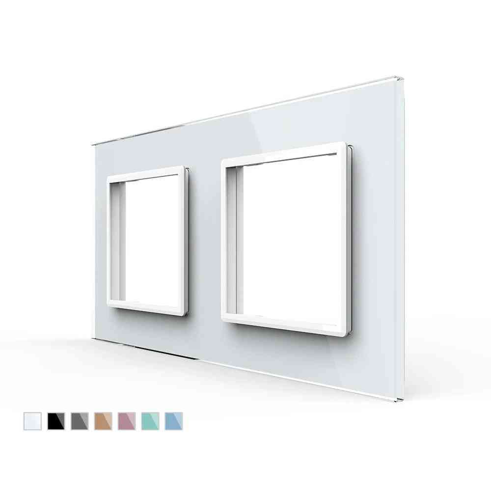 Luxus Perlen Kristallglas, EU Standard, Doppelglasscheibe für Wandschalter, Steckdose (4 Farben)