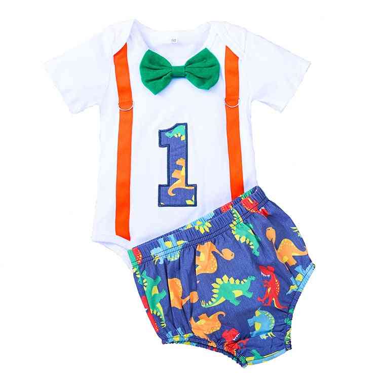 Baby Boy Clothes, Tie Romper, Straps Shorts Outfits