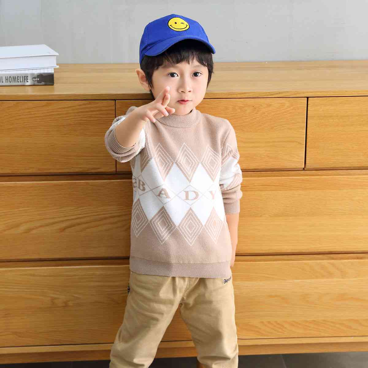 Dětský svetr pro batolata s náprsní kapsou, design pruhů