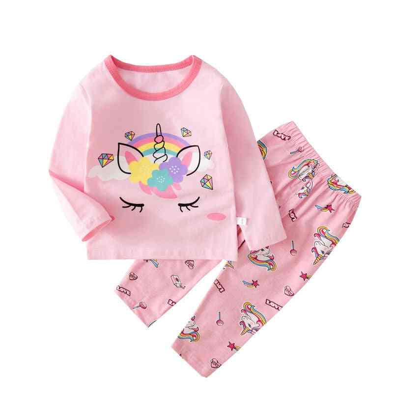 Kids Unicorn Pajamas For,with Long Sleeve Cotton Sleepwear