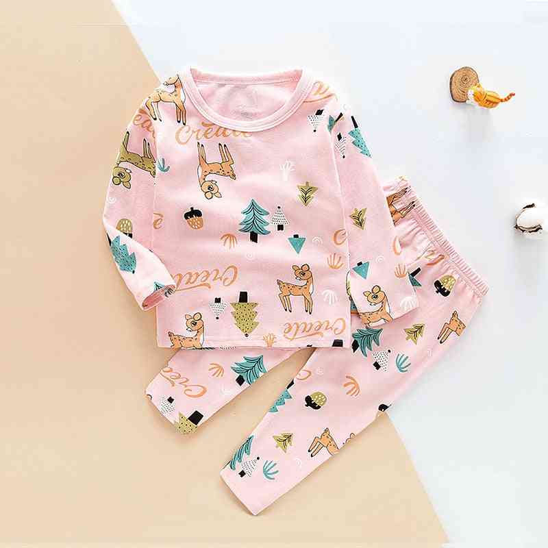 Pijama infantil de unicórnio para meninas, outono pijama infantil de manga comprida meninos pijamas de algodão