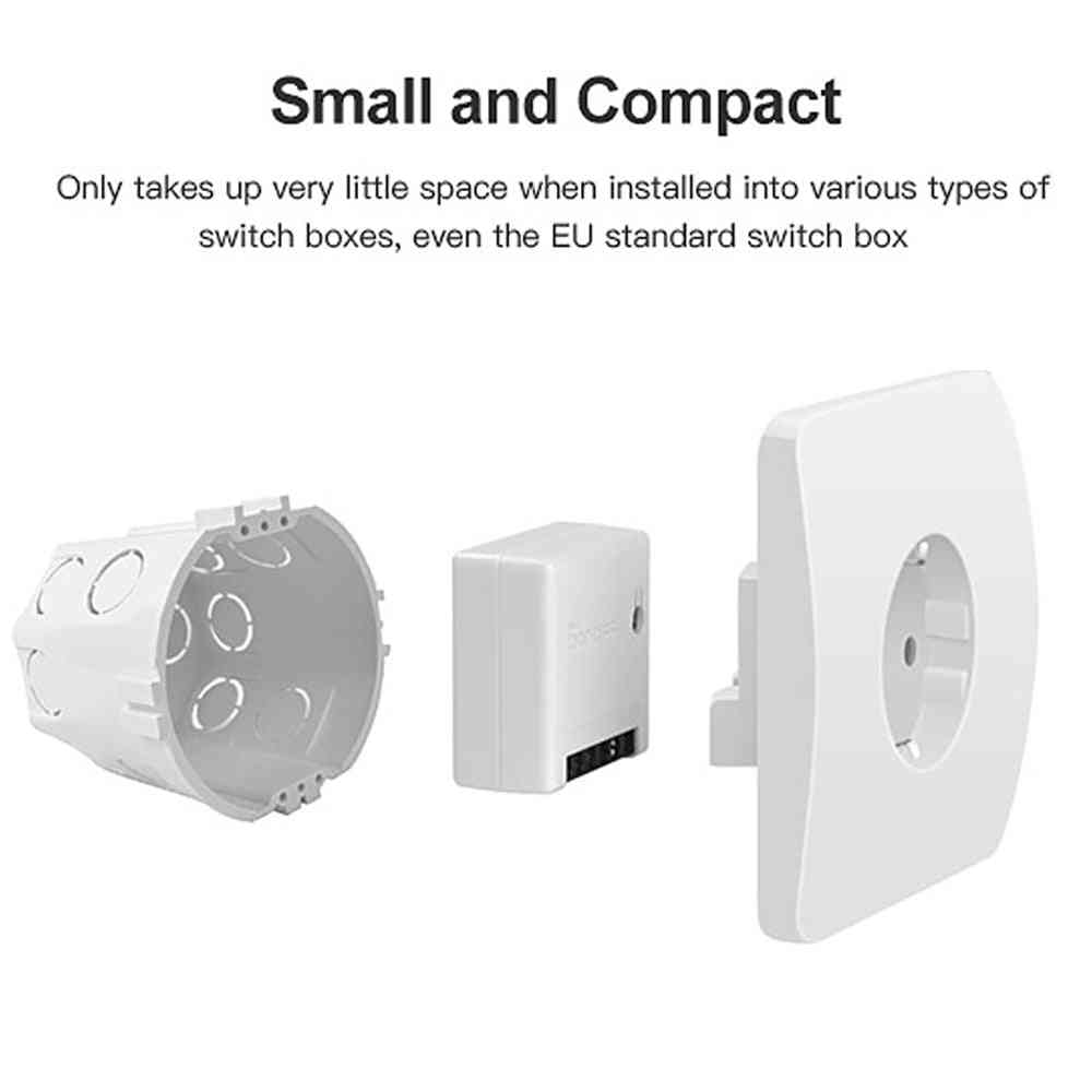 Mini Two Way Smart Switch, Small Body Wifi Automation Voice Remote Control