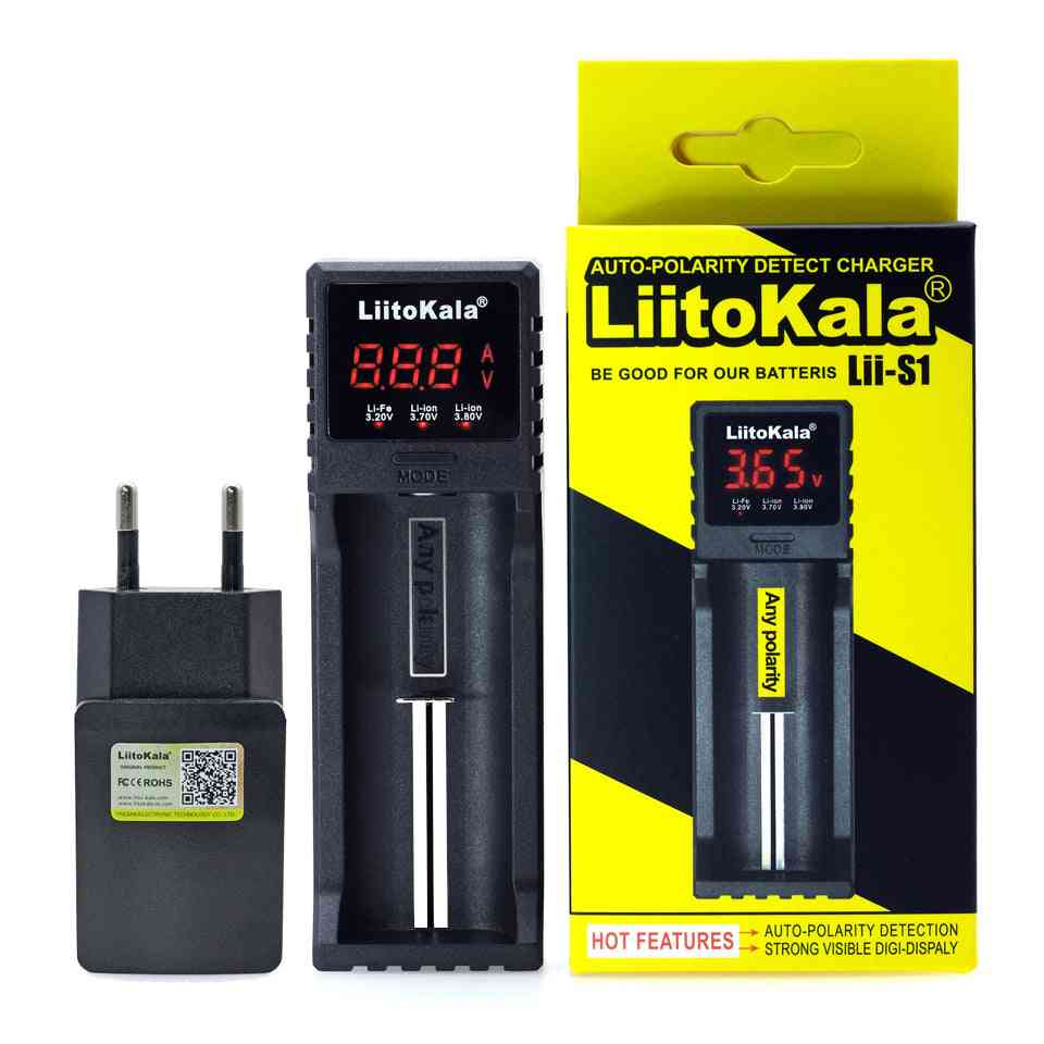Carregador inteligente de bateria lii402 / lii202 / lii100 / liis1 18650, 1.2v / 3.7v / 3.2v / aa / aaa 26650 nimh Li-ion-bateria inteligente, plugue 5v-2a eu - plugue 5v 2a eu
