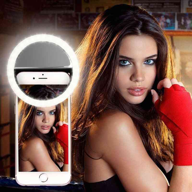 1,2V selfie kruhové světlo s klipem pro smartphony