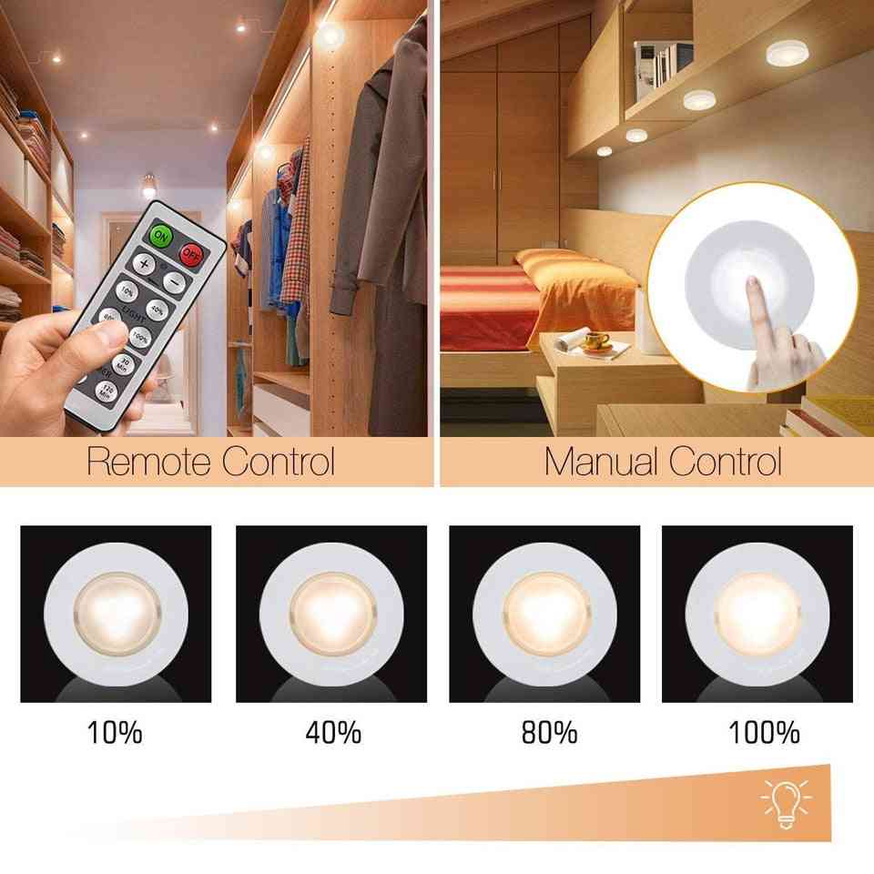 LED com sensor de toque, sob os armários, luzes led regulável - luz de discagem alimentada por bateria