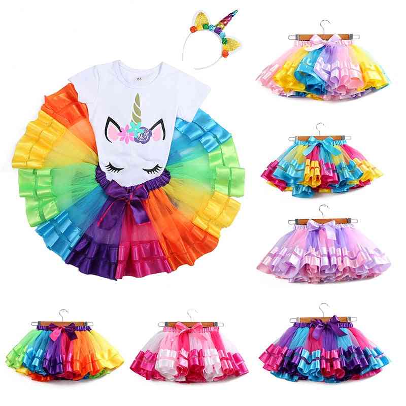 Dětská sukně tutu-tyl, mini taneční oblečení pro princezny 3 m-8 t