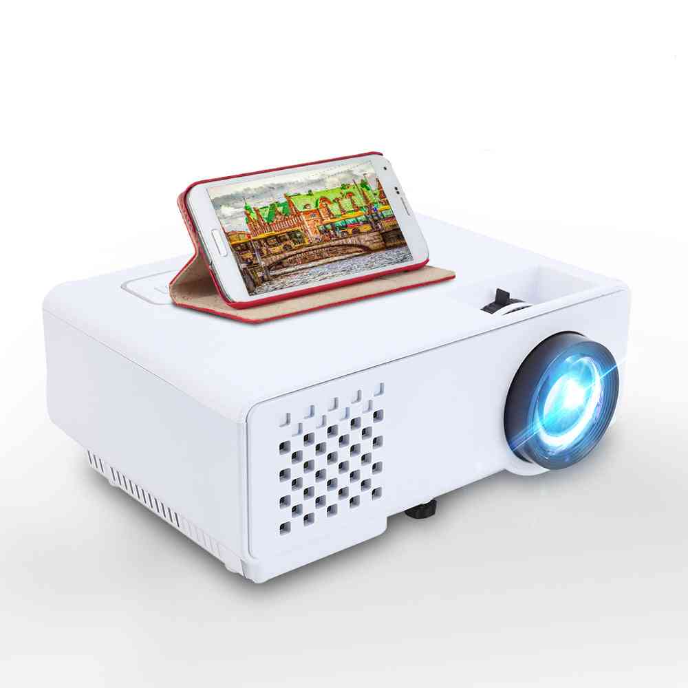 Miniprojector 2800 lumen voor full hd 1080p, draadloze synchronisatiedisplay voor telefoon, draagbare led-videobeamer voor thuisbioscoop - basisversie