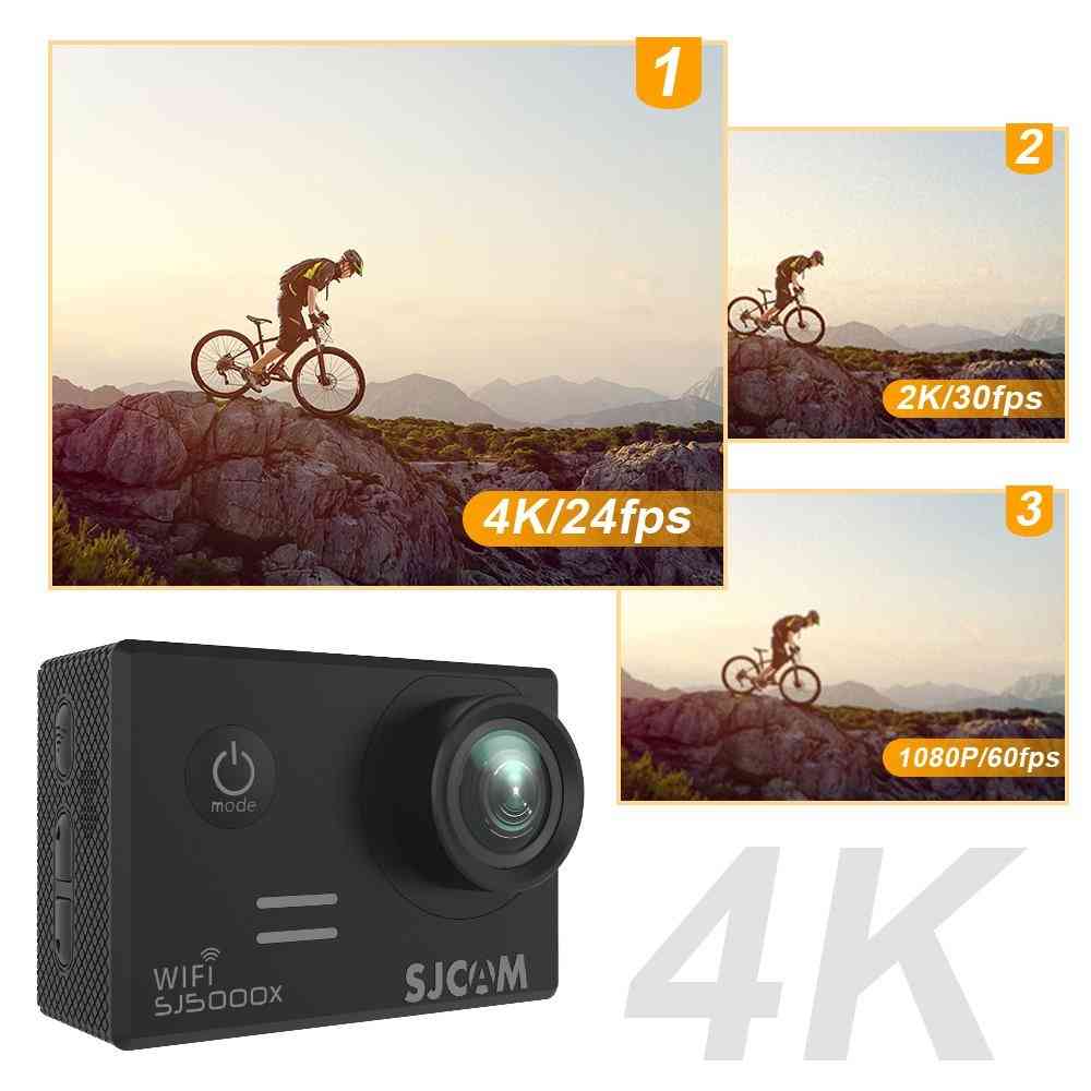 Wifi 4k 24fps / 2k 30fps actionkamera -30m vandtæt sportsvideokamera - sort / option A.