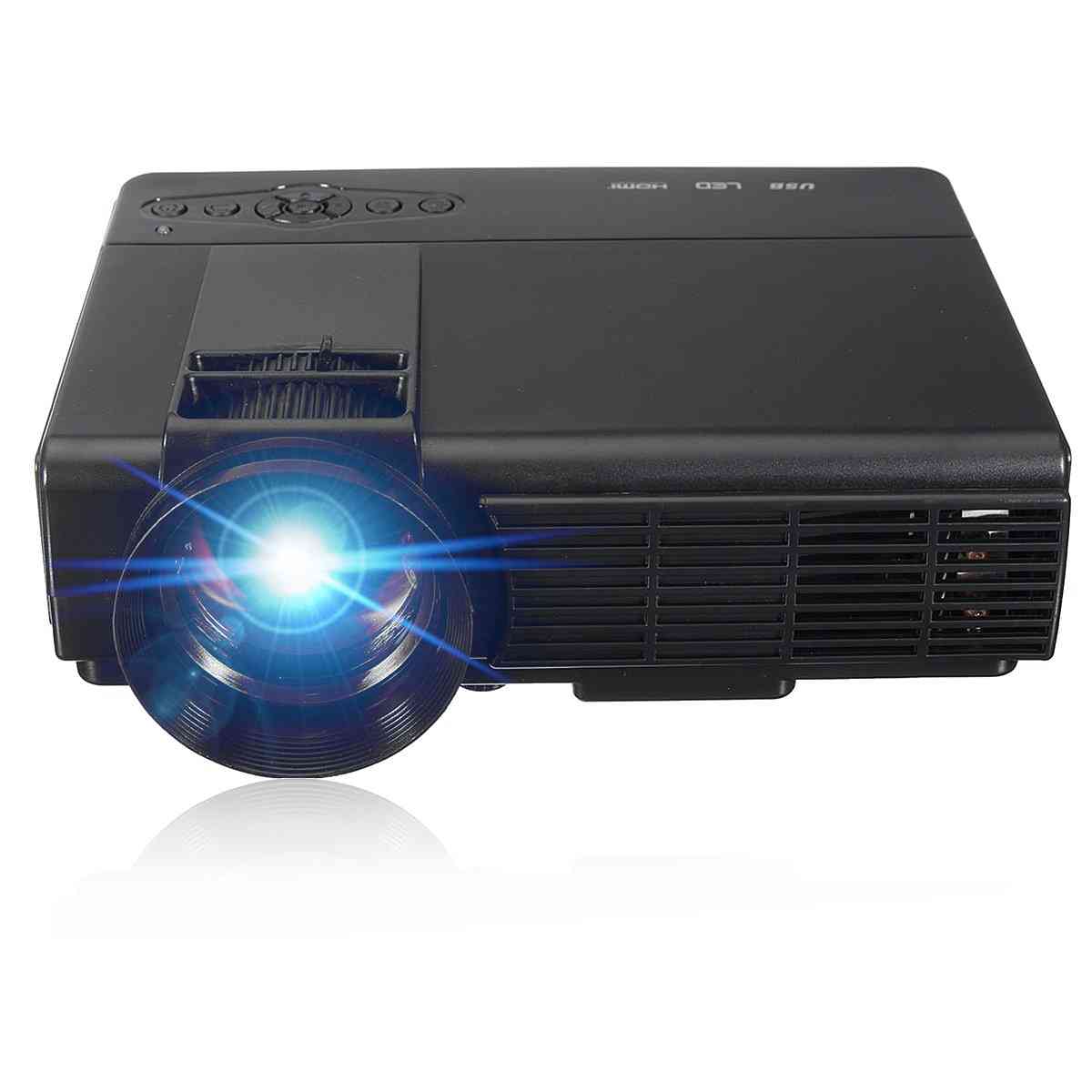 50 Lumen 3D 1080p Projektor, Full HD Heimkino Multimedia VGA / USB / HDMI / LED Projektor, LCD-Beamer-VGA -