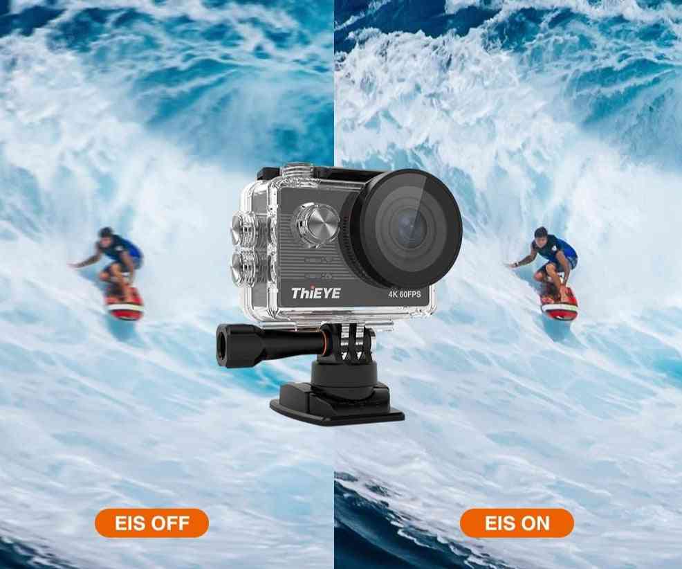 Kamera akcji 4K Ultra HD T5 Pro z 6-osiowym stabilizatorem żyroskopowym i pilotem - 8K z kartą 64 GB / standard