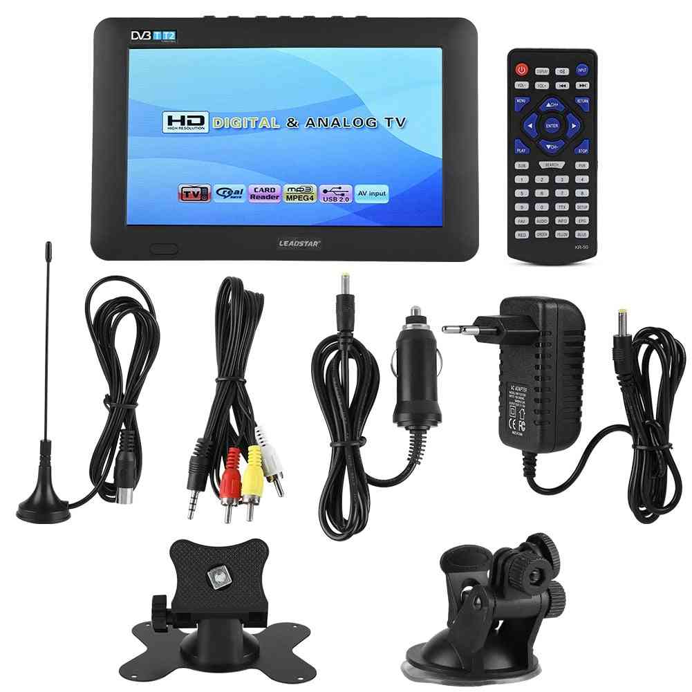 Tv portátil, tv analógica digital para carro com suporte